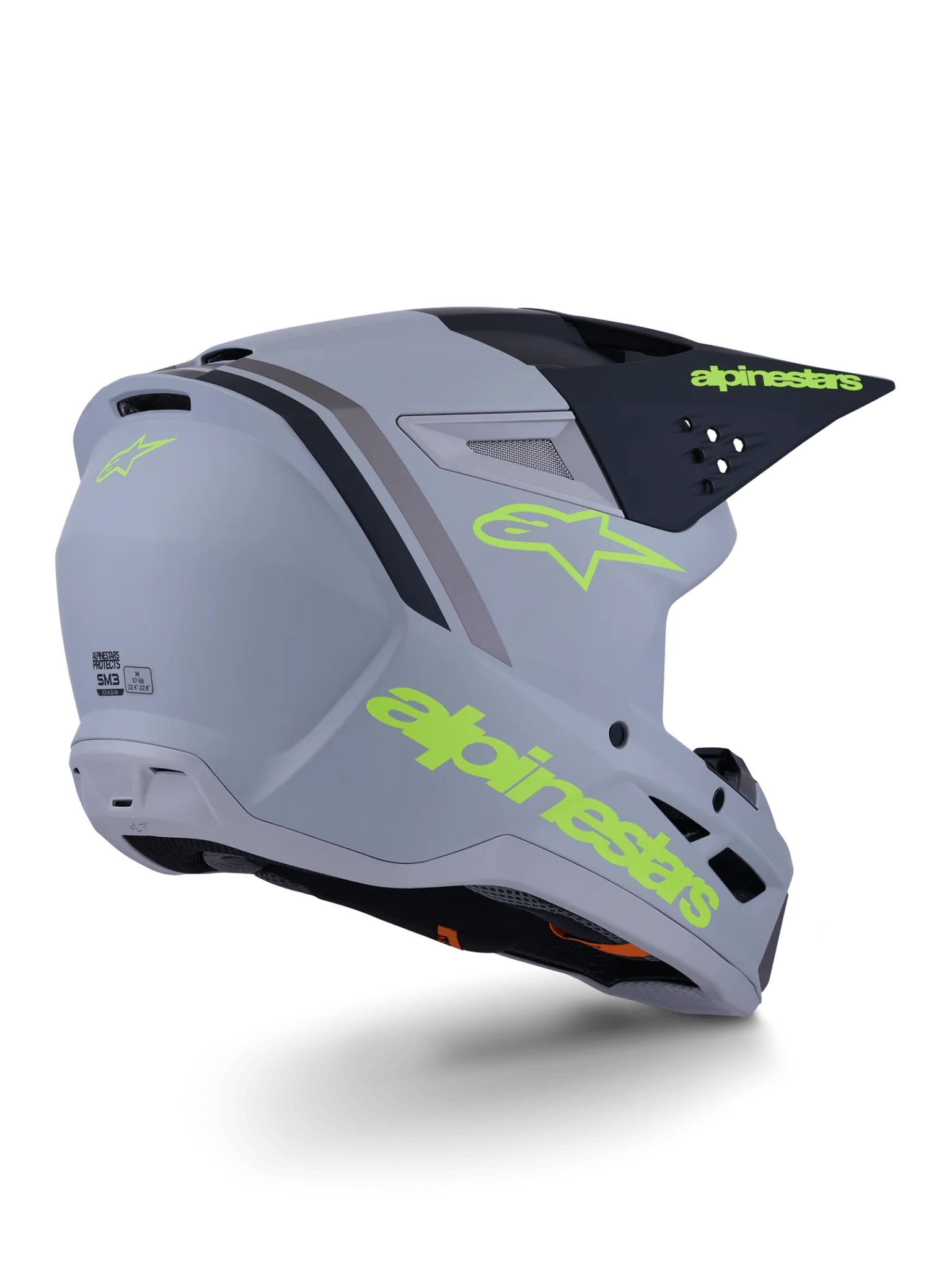 ALPINESTARS SM3 Radium Helmet (GRY/BLK/YLW FLUO MATTE) (Small) - Image 3