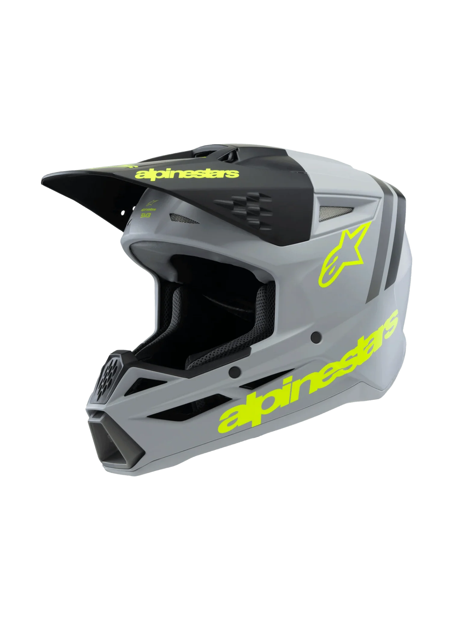 ALPINESTARS SM3 Youth Radium Helmet (GRY/BLK/YLW FLUO MATTE) - Image 2