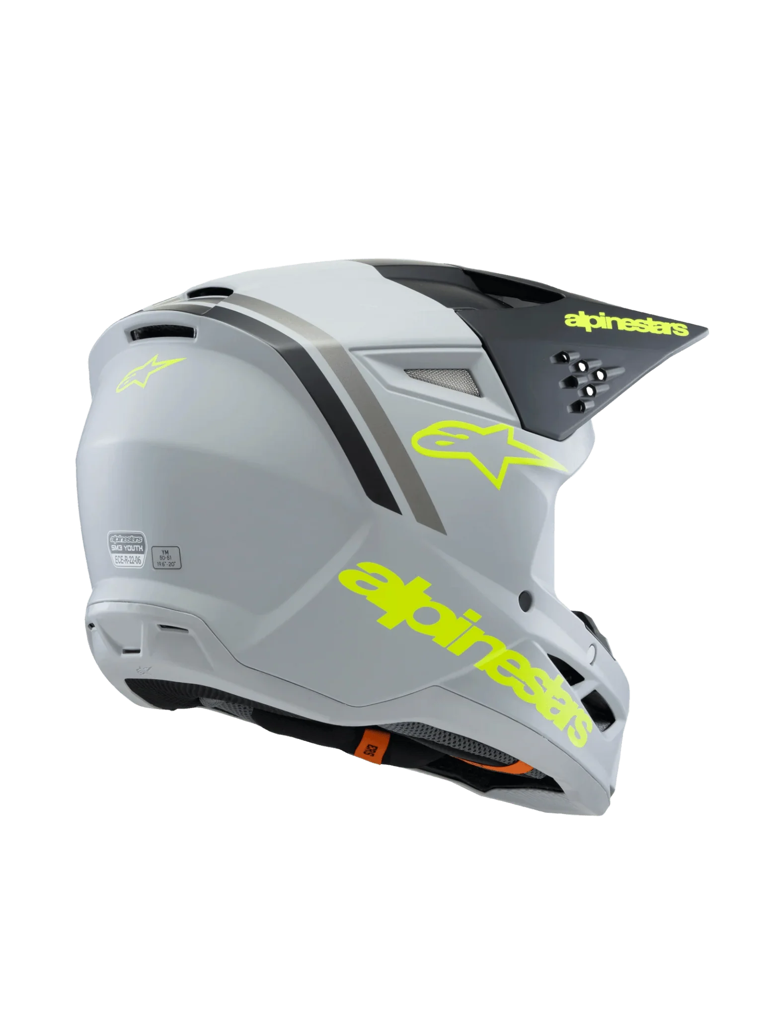 ALPINESTARS SM3 Youth Radium Helmet (GRY/BLK/YLW FLUO MATTE) - Image 3