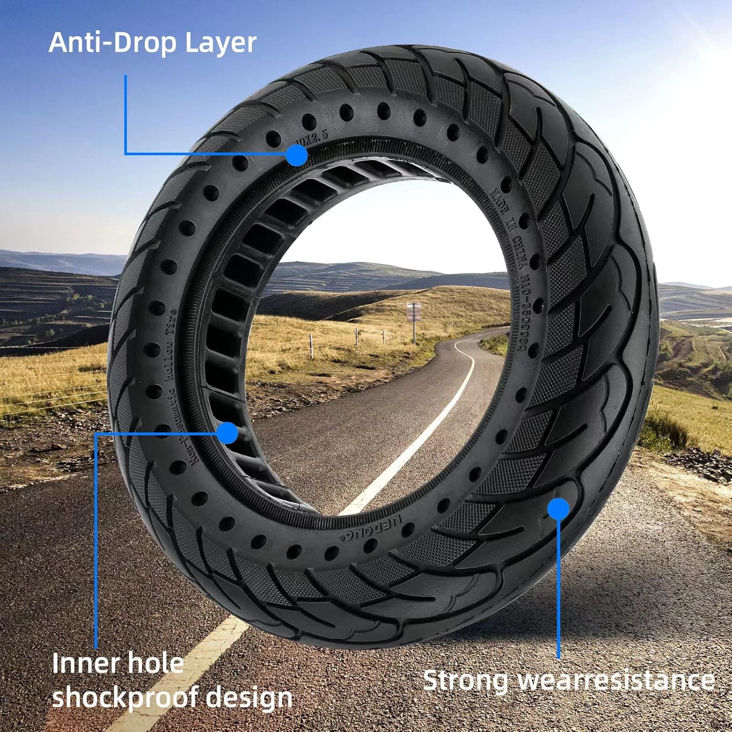 Solid Rubber Tire 10x2.5 Inch
